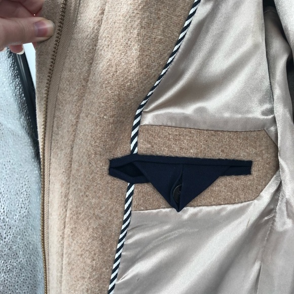 J.CREW Nello Gori Stadium Cloth Cocoon Coat Jacket Wool Blend Camel Tan Beige 2 - Picture 8 of 9